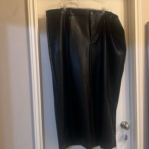 Eloquii Vegan Leather Wide Leg Pant Size 28